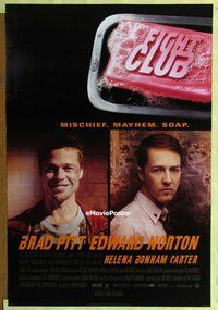 y129 FIGHT CLUB DS advance one-sheet movie poster '99 Ed Norton, Brad Pitt