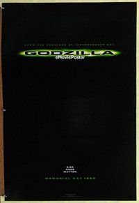 y139 GODZILLA DS teaser one-sheet movie poster '98 Matthew Broderick