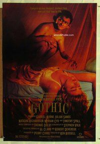 y143 GOTHIC one-sheet movie poster '87 Ken Russell, wild horror image!
