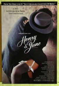 y154 HENRY & JUNE DS one-sheet movie poster '90 Fred Ward, Uma Thurman