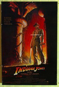 y170 INDIANA JONES & THE TEMPLE OF DOOM one-sheet movie poster '84 Ford