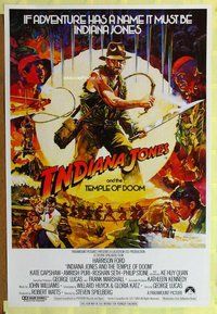 y169 INDIANA JONES & THE TEMPLE OF DOOM one-sheet movie poster '84 Ford