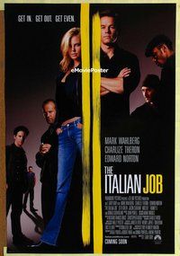 y173 ITALIAN JOB DS advance one-sheet movie poster '03 Wahlberg, Theron