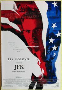 y182 JFK DS one-sheet movie poster '91 Oliver Stone, Kevin Costner, Bacon
