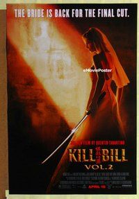 y187 KILL BILL VOL 2 DS advance one-sheet movie poster '04 Thurman, Tarantino