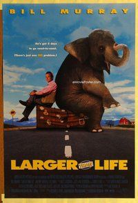 y193 LARGER THAN LIFE DS one-sheet movie poster '96 Bill Murray & elephant!