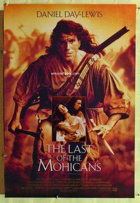 y195 LAST OF THE MOHICANS DS one-sheet movie poster '92 Daniel Day-Lewis