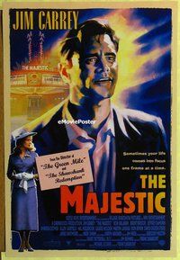 y205 MAJESTIC DS one-sheet movie poster '01 great artwork of Jim Carrey!