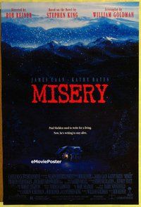 y219 MISERY one-sheet movie poster '90 Rob Reiner, Stephen King, Caan