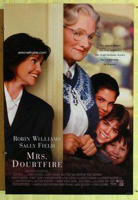 y225 MRS DOUBTFIRE one-sheet movie poster '93 Robin Williams, Sally Field