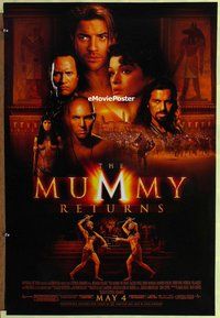 y227 MUMMY RETURNS DS advance one-sheet movie poster '01 Brendan Fraser