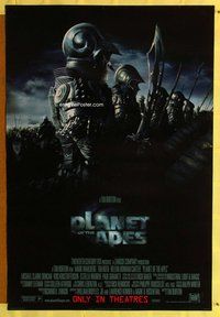 y240 PLANET OF THE APES DS int'l B one-sheet movie poster '01 Tim Burton