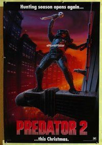 y247 PREDATOR 2 DS teaser one-sheet movie poster '90 Danny Glover, Gary Busey