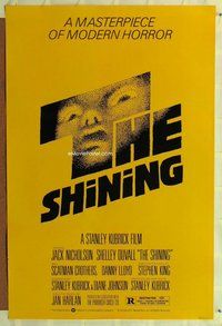 y262 SHINING re-strike 1sh '80s Stephen King & Stanley Kubrick, Jack Nicholson, Saul Bass art!