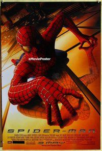 y270 SPIDER-MAN DS advance one-sheet movie poster '02 climbing building!