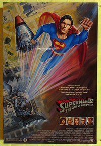 y277 SUPERMAN 4 one-sheet movie poster '87 super hero Christopher Reeve!