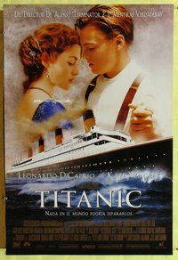 y284 TITANIC DS Spanish/U.S. one-sheet movie poster '97 DiCaprio, Kate Winslet