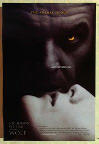 y296 WOLF DS advance one-sheet movie poster '94 Jack Nicholson, Pfeiffer