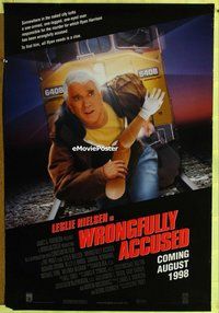 y298 WRONGFULLY ACCUSED DS advance one-sheet movie poster '98 Leslie Nielsen