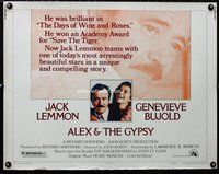 z634 ALEX & THE GYPSY half-sheet movie poster '76 Jack Lemmon, Bujold