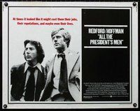 z636 ALL THE PRESIDENT'S MEN half-sheet movie poster '76 Hoffman, Redford