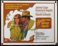 z637 ANOTHER MAN ANOTHER CHANCE half-sheet movie poster '77 Caan, Bujold