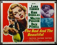 z641 BAD & THE BEAUTIFUL half-sheet movie poster '53 Lana Turner, Douglas