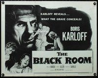 z648 BLACK ROOM half-sheet movie poster R55 Boris Karloff, horror!