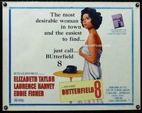 z663 BUTTERFIELD 8 half-sheet movie poster '60 callgirl Elizabeth Taylor!