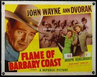z716 FLAME OF BARBARY COAST half-sheet movie poster R50 John Wayne