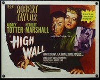 z743 HIGH WALL style A half-sheet movie poster '48 Robert Taylor, Totter