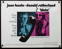 z767 KLUTE half-sheet movie poster '71 Jane Fonda, Donald Sutherland