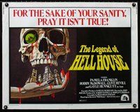 z771 LEGEND OF HELL HOUSE half-sheet movie poster '73 great skull image!