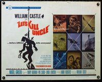 z775 LET'S KILL UNCLE half-sheet movie poster '66 William Castle horror!