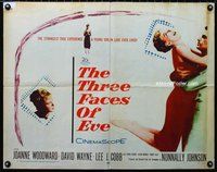 z807 THREE FACES OF EVE half-sheet movie poster '57 Joanne Woodward