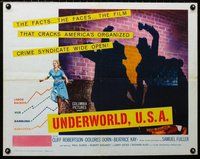 z813 UNDERWORLD USA half-sheet movie poster '60 Sam Fuller, Robertson