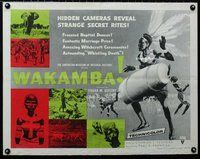 z819 WAKAMBA half-sheet movie poster '55 weird & wonderful African tribe!