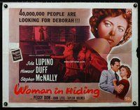 z824 WOMAN IN HIDING style B half-sheet movie poster '50 Ida Lupino, Duff