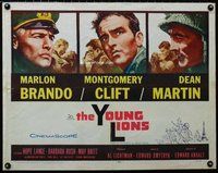 z826 YOUNG LIONS half-sheet movie poster '58 Marlon Brando, Dean Martin