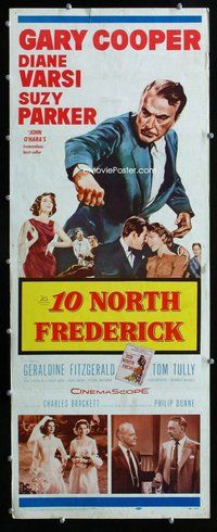 z004 10 NORTH FREDERICK insert movie poster '58 Gary Cooper, Varsi