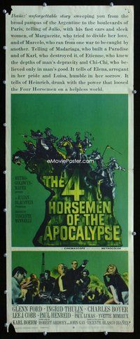 z008 4 HORSEMEN OF THE APOCALYPSE style B insert movie poster '61