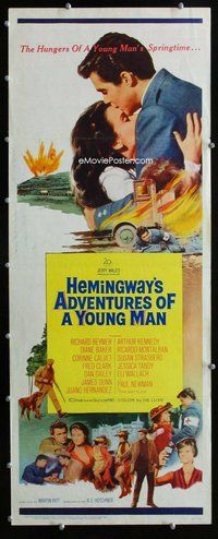z014 ADVENTURES OF A YOUNG MAN insert movie poster '62 Hemingway