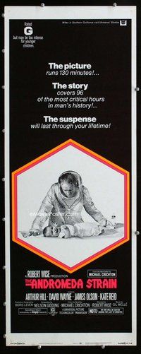 z027 ANDROMEDA STRAIN insert movie poster '71 Michael Crichton, Wise