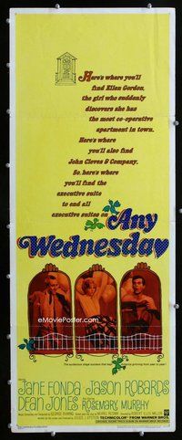 z031 ANY WEDNESDAY insert movie poster '66 Jane Fonda, Jason Robards