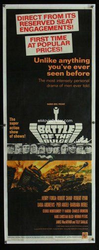z043 BATTLE OF THE BULGE insert movie poster '66 Henry Fonda, Shaw
