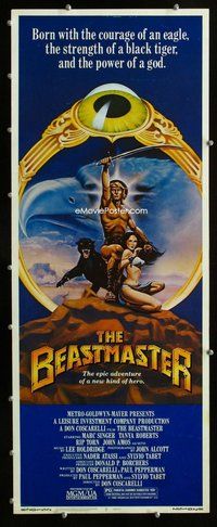 z045 BEASTMASTER insert movie poster '82 Marc Singer, Tanya Roberts