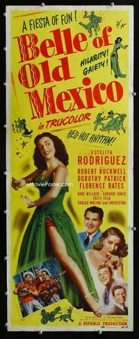z047 BELLE OF OLD MEXICO insert movie poster '50 Rodriguez, Rockwell