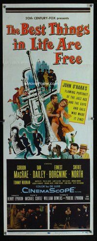 z049 BEST THINGS IN LIFE ARE FREE insert movie poster '56 MacRae