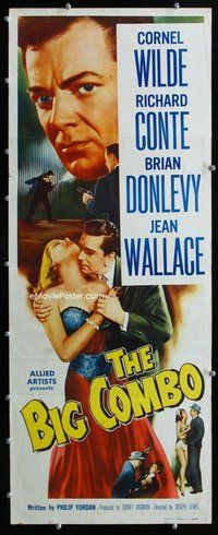 z050 BIG COMBO insert movie poster '55 Cornel Wilde, classic noir!