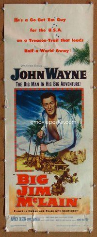 z051 BIG JIM McLAIN insert movie poster '52 really BIG John Wayne!